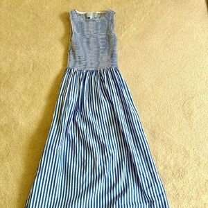 Hill House The Cosima Nap Dress in Blue Stripe XS